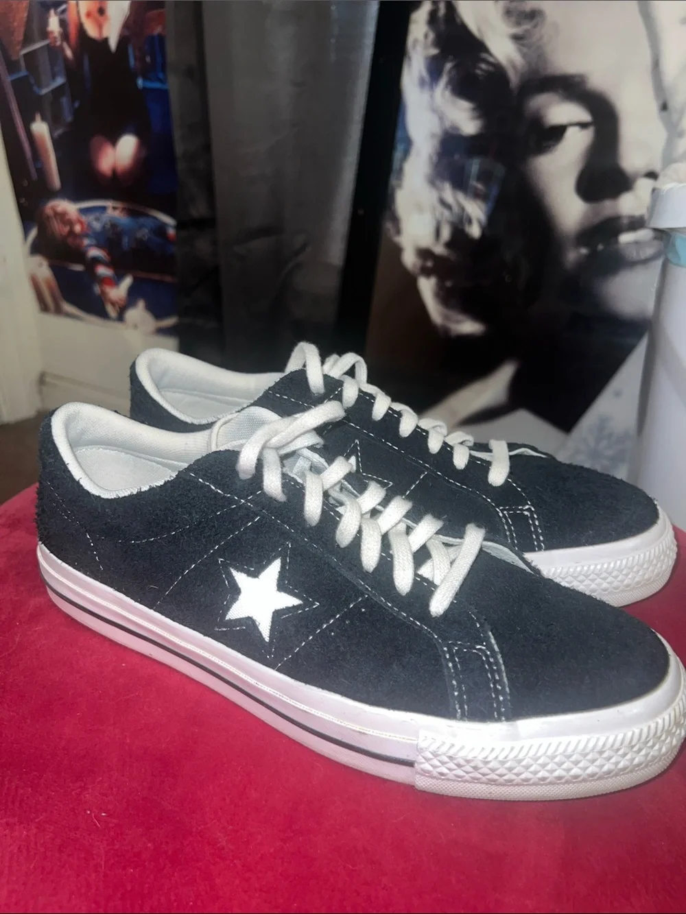Converse One Star Low Top Sneakers - Black with White Star
